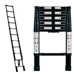 Black 3.2m Portable Telescopic Ladder With Carry Bag