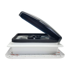 12V Shower Roof Vent With LED Lights And Tinted Lid Suits Roof Thickness 50-80mm