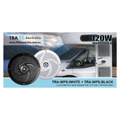 Black 6.5inch Waterproof 120 Watt Low-Profile Speaker (Pair)