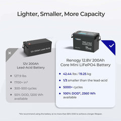 Renogy Core Mini 12.8V 200Ah Lithium Iron Phosphate Battery