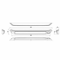 Dimmable White 500mm Dual LED 12V Awning Light AMBER/WHITE Lights With Switch IP67