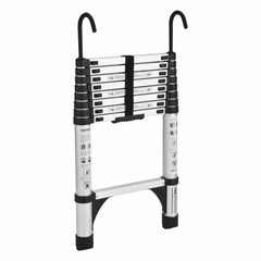 2.6m Portable Telescopic Ladder With Hooks And Carry Bag