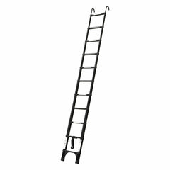Black 3.2m Portable Telescopic Ladder With Hooks And Carry Bag