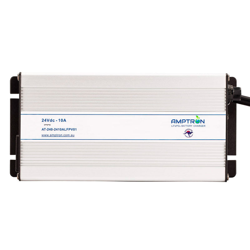 AC-DC 24V 10A Lithium LiFePO4 Battery Charger c/w battery wakeup feature