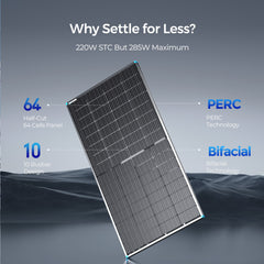 Solar Panel | Renogy | 220 Watt 12 Volt Bifacial Monocrystalline Solar Panel