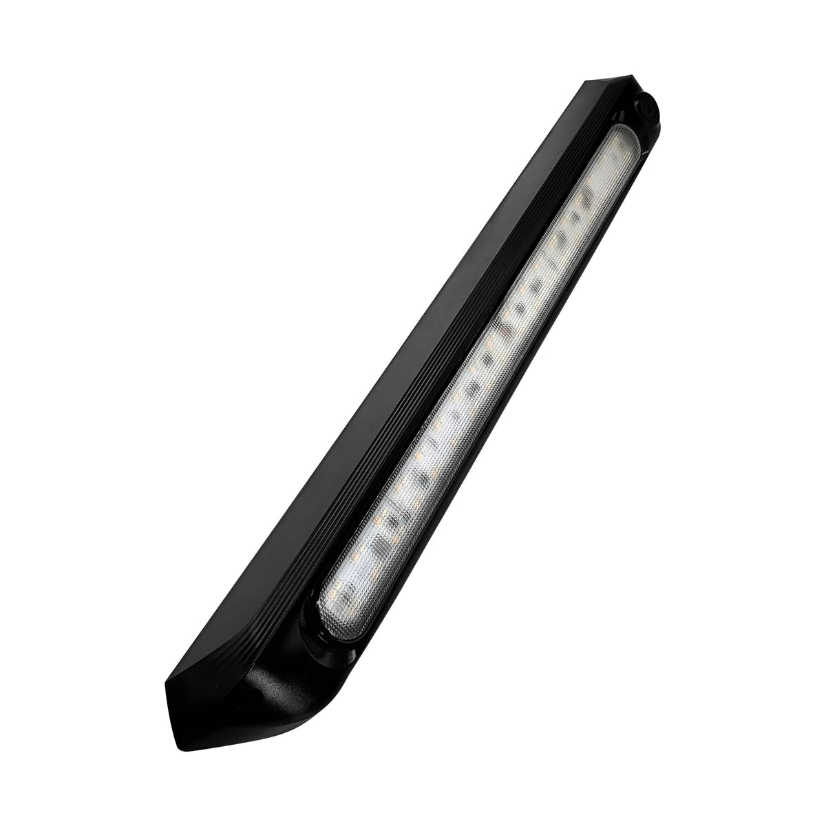 500mm Exterior Awning Light without SWITCH BLACK 12V~28V Dual Lights – Amber and White LED:36*1W white LED 36*0.5W amber LED 15W 2400 lumen Abs housing PC Lens IP67 WATERPROOF (IP67 means the unit can be dropped into a body of water up to a meter deep for h500mm DUAL LED LIGHT 12V AWNING LIGHT AMBER/WHITE LIGHTS NO SWITCH BLACK IP67