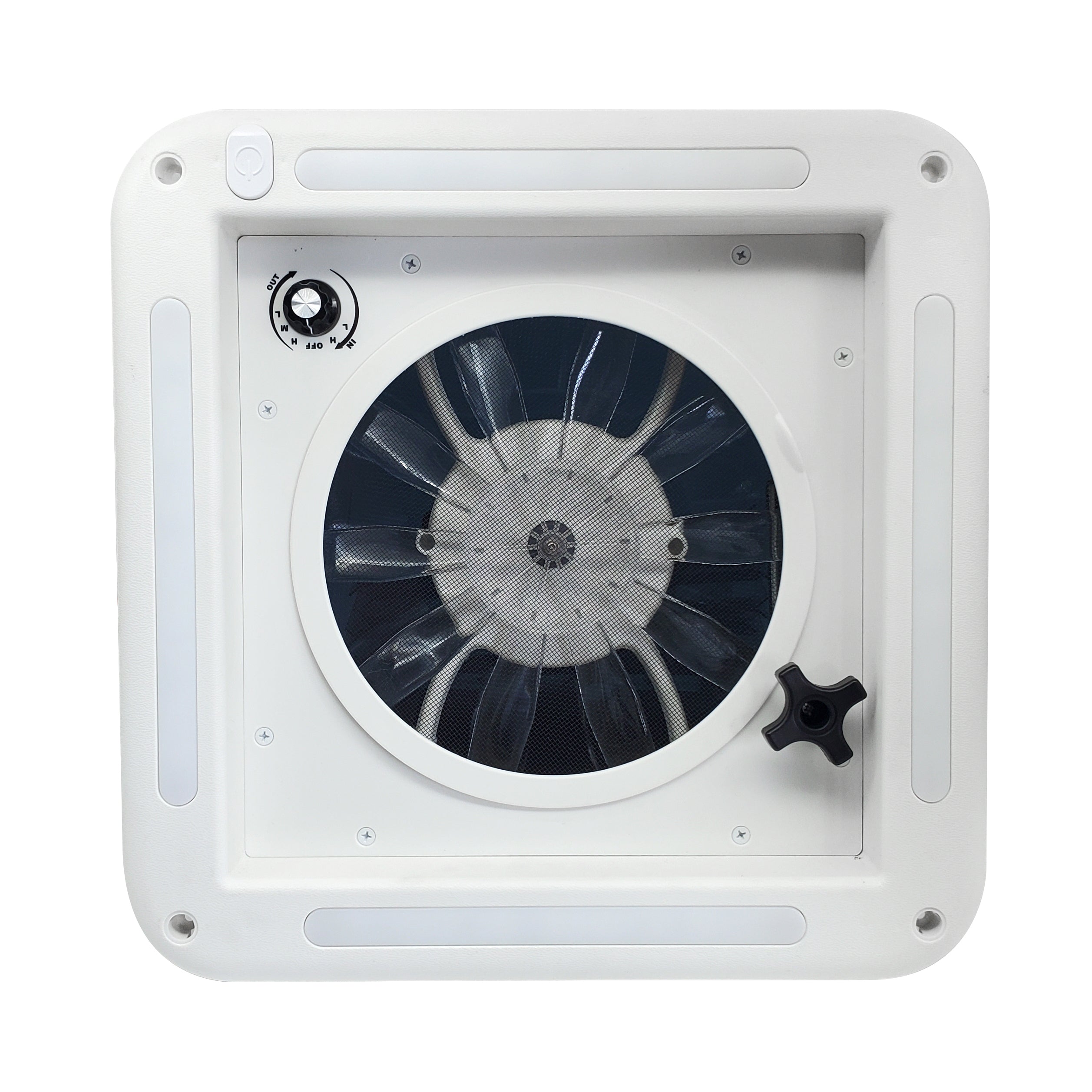 12V Shower Roof Vent With LED Lights And Tinted Lid Suits Roof Thickness 50-80mm