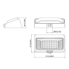Black 12V Porch Or Tunnel Boot Light With Switch