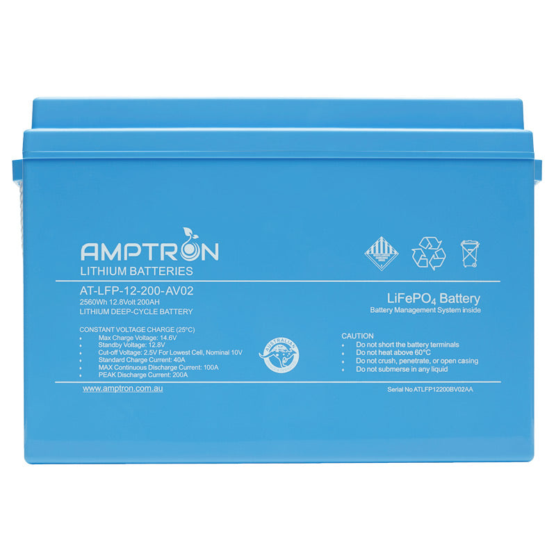 12V 200Ah / 100A Continuous Discharge LiFePO4 Battery