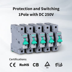Circuit Protection | Renogy | 10A/16A/32A/50A/63A 1P DC Miniature Circuit Breaker